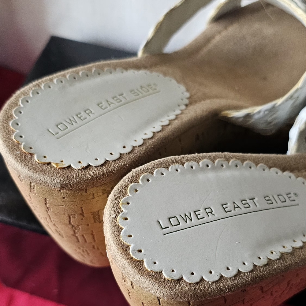 LOWER EAST SIDE White Woven Platform Sandals Size 7M - Picture 4 of 6